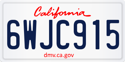CA license plate 6WJC915