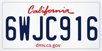 CA license plate 6WJC916