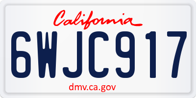 CA license plate 6WJC917