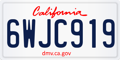 CA license plate 6WJC919