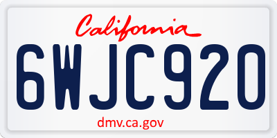CA license plate 6WJC920
