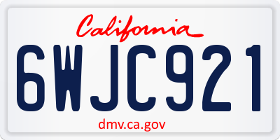 CA license plate 6WJC921