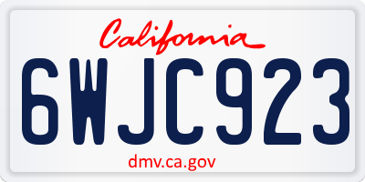 CA license plate 6WJC923