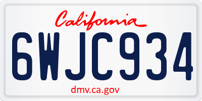 CA license plate 6WJC934