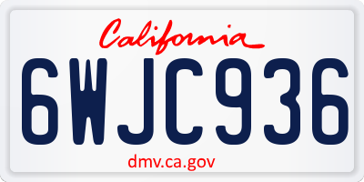 CA license plate 6WJC936