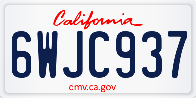 CA license plate 6WJC937