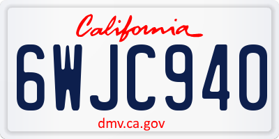 CA license plate 6WJC940