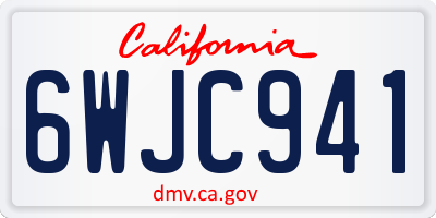 CA license plate 6WJC941