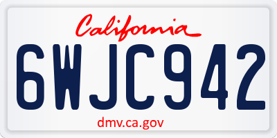 CA license plate 6WJC942