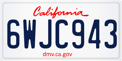 CA license plate 6WJC943