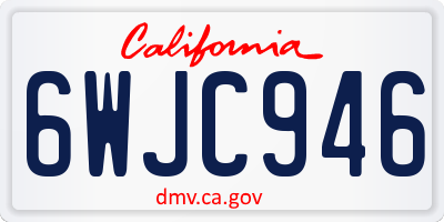 CA license plate 6WJC946