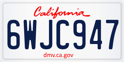 CA license plate 6WJC947