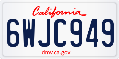 CA license plate 6WJC949