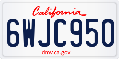 CA license plate 6WJC950