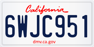 CA license plate 6WJC951