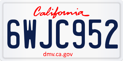 CA license plate 6WJC952