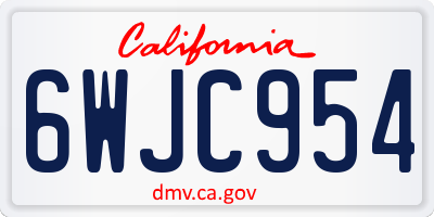 CA license plate 6WJC954