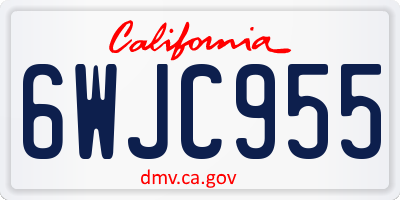 CA license plate 6WJC955