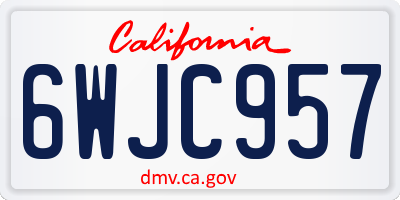 CA license plate 6WJC957