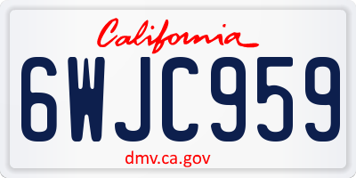 CA license plate 6WJC959