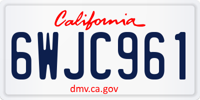 CA license plate 6WJC961