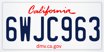 CA license plate 6WJC963