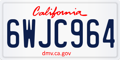 CA license plate 6WJC964