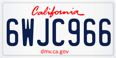 CA license plate 6WJC966