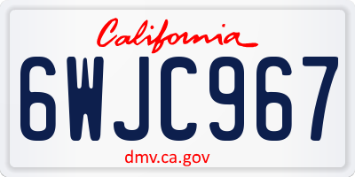 CA license plate 6WJC967