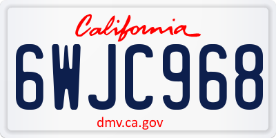 CA license plate 6WJC968
