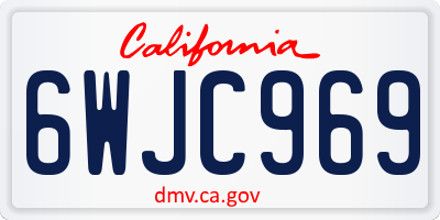 CA license plate 6WJC969