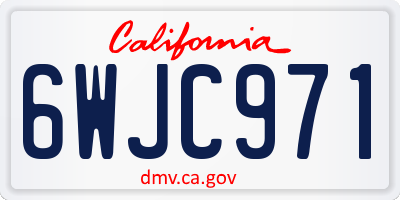 CA license plate 6WJC971