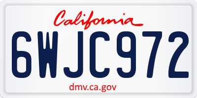 CA license plate 6WJC972