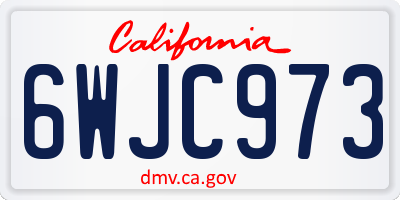 CA license plate 6WJC973
