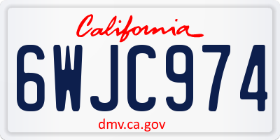 CA license plate 6WJC974