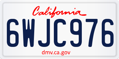 CA license plate 6WJC976