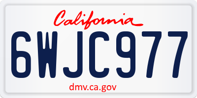 CA license plate 6WJC977
