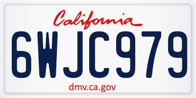 CA license plate 6WJC979