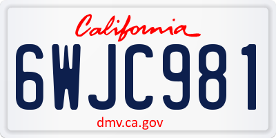 CA license plate 6WJC981