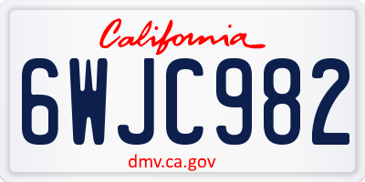 CA license plate 6WJC982