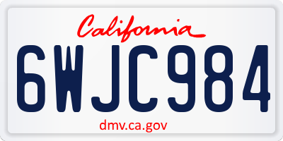 CA license plate 6WJC984