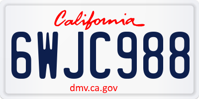 CA license plate 6WJC988