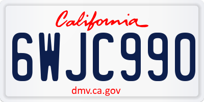 CA license plate 6WJC990