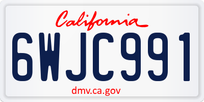 CA license plate 6WJC991