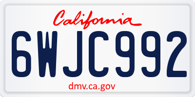 CA license plate 6WJC992