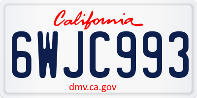 CA license plate 6WJC993
