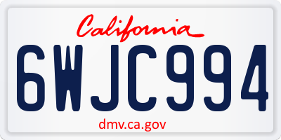 CA license plate 6WJC994
