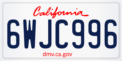 CA license plate 6WJC996