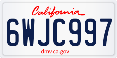 CA license plate 6WJC997