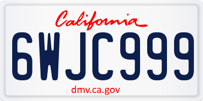CA license plate 6WJC999